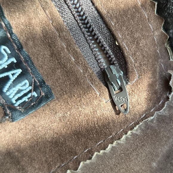 Vintage 80’s Steve & Searle Brown Sheepskin/Suede Leather Coat W/Black Shearling - Picture 8 of 8